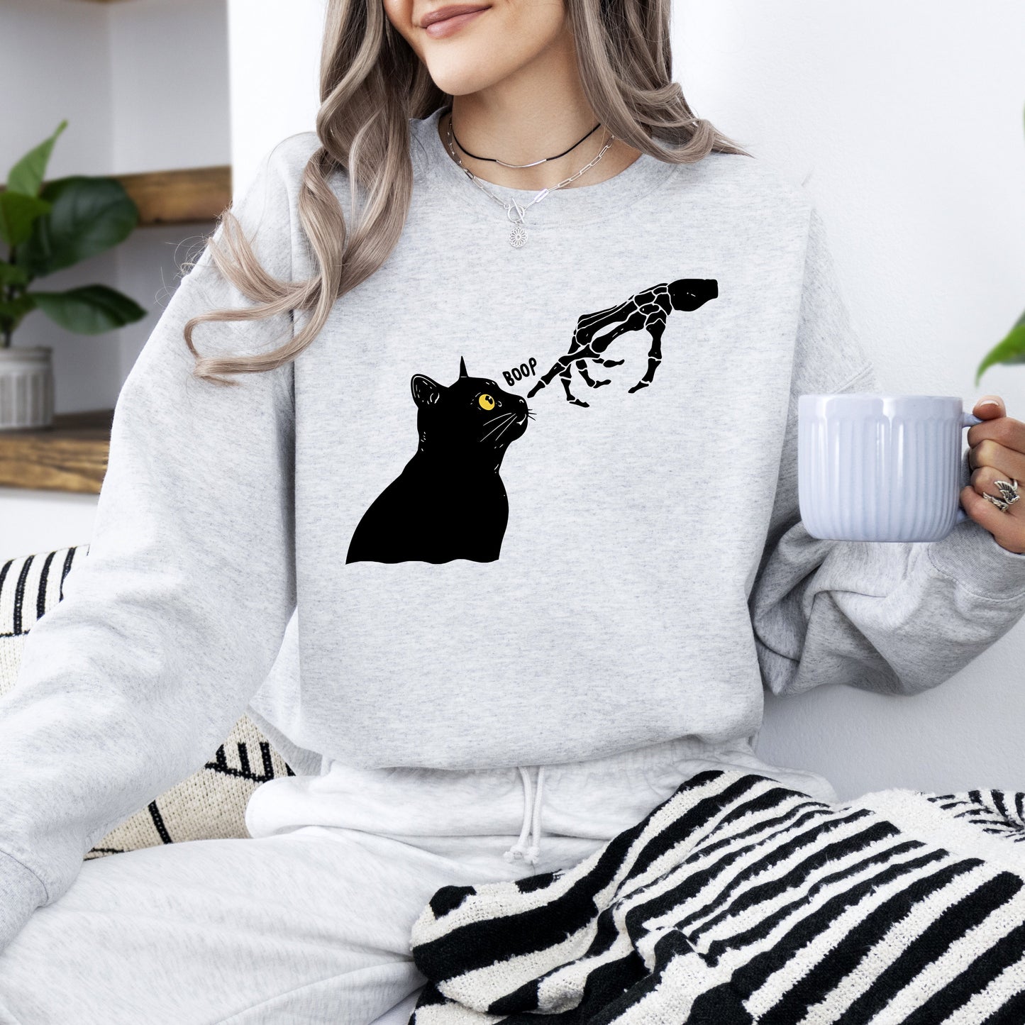 Halloween Cowboy Ghost Vintage Graphic Sweatshirt Boop Cat