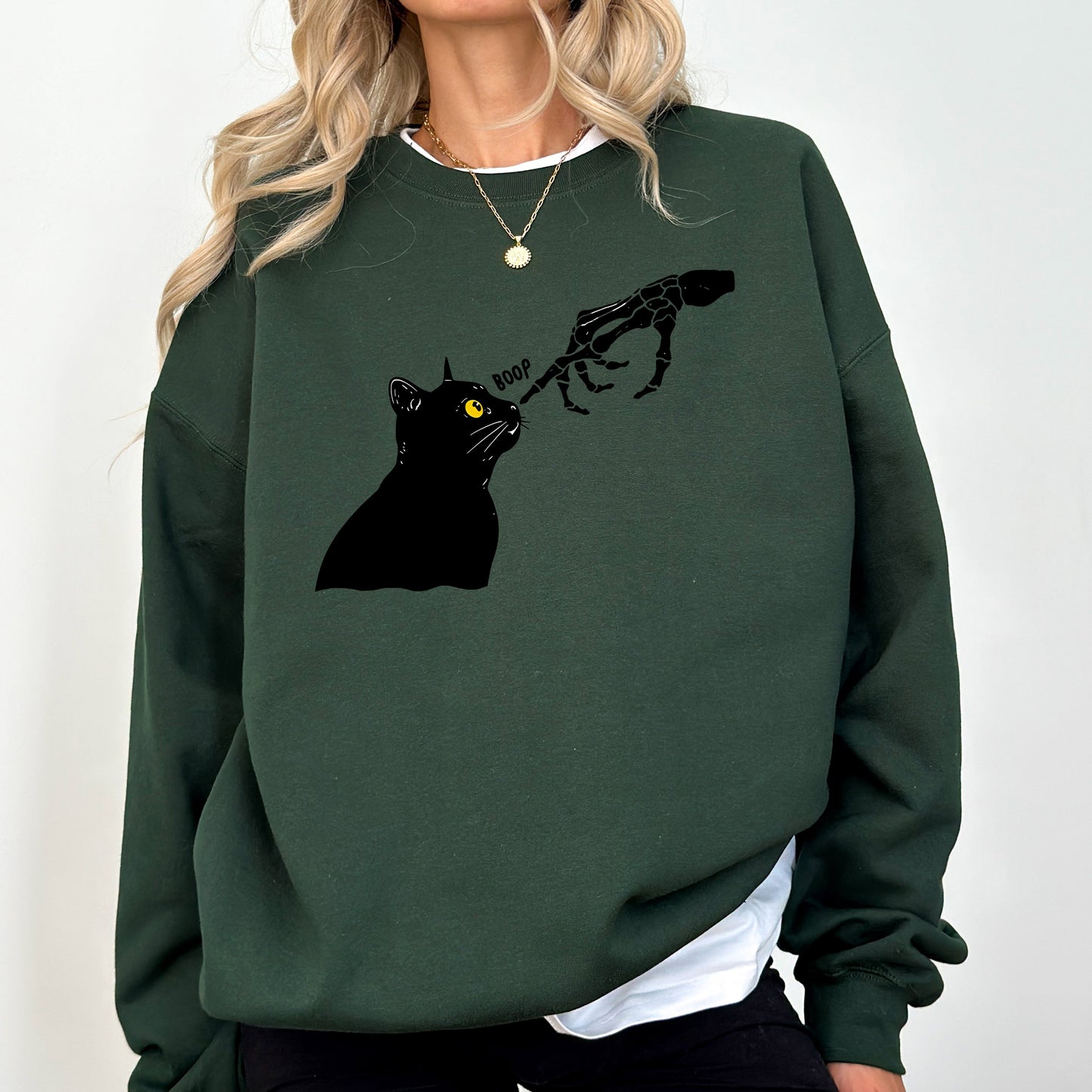 Halloween Cowboy Ghost Vintage Graphic Sweatshirt Boop Cat