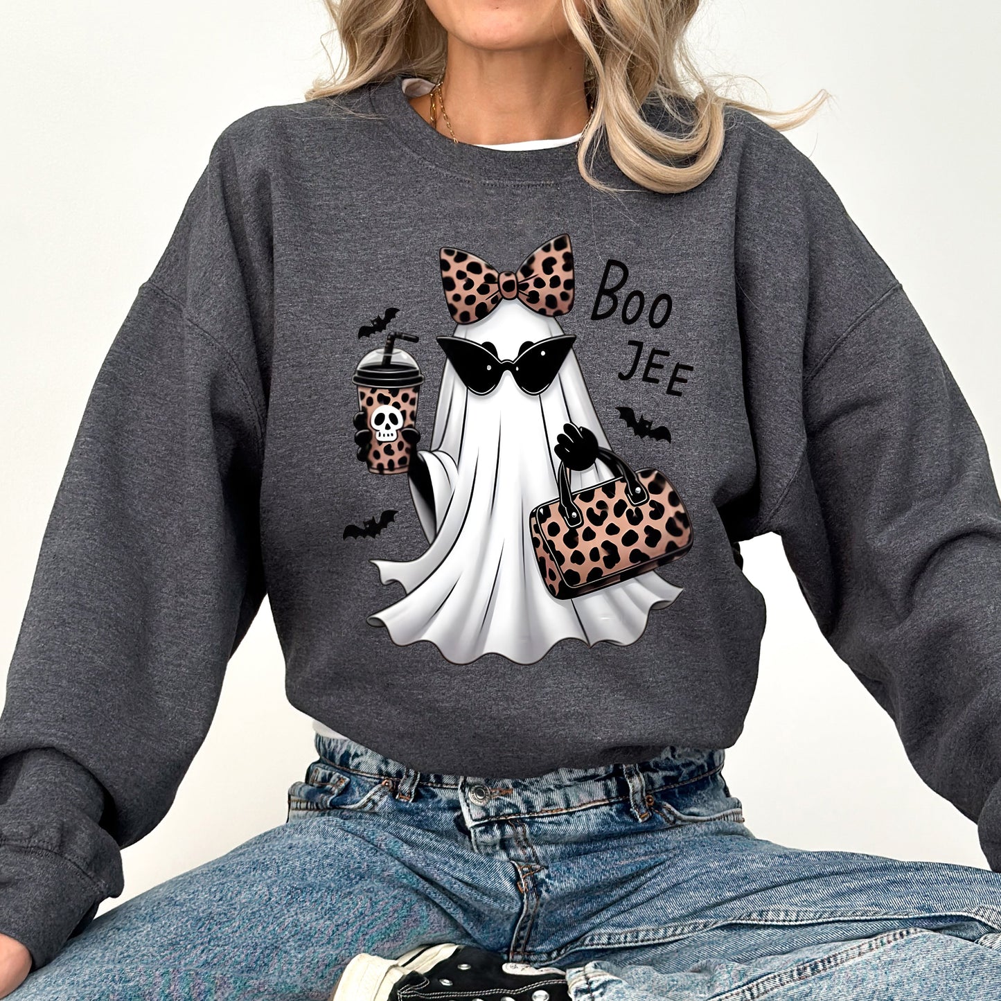 Fancy Boujee Ghost Western Vintage Graphic Sweatshirt
