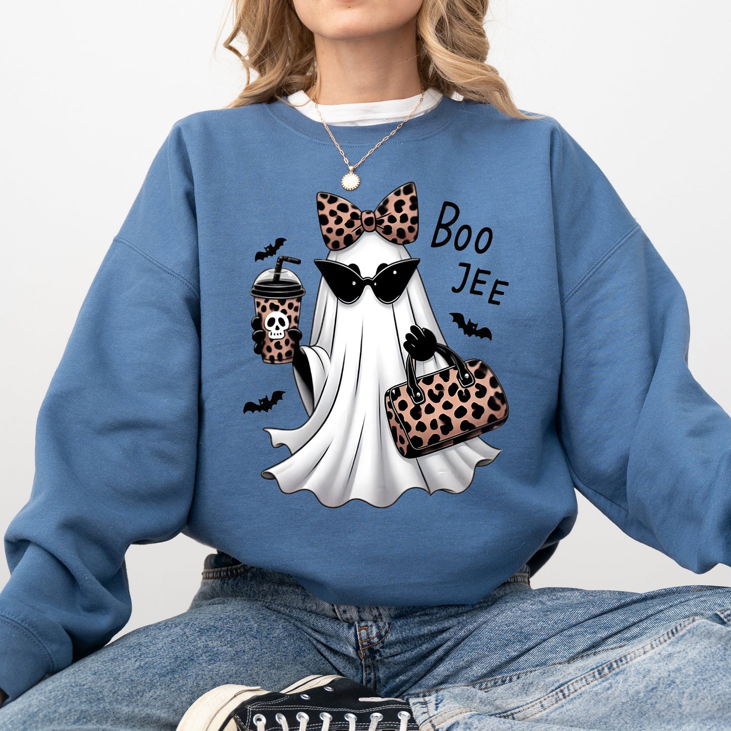 Fancy Boujee Ghost Western Vintage Graphic Sweatshirt