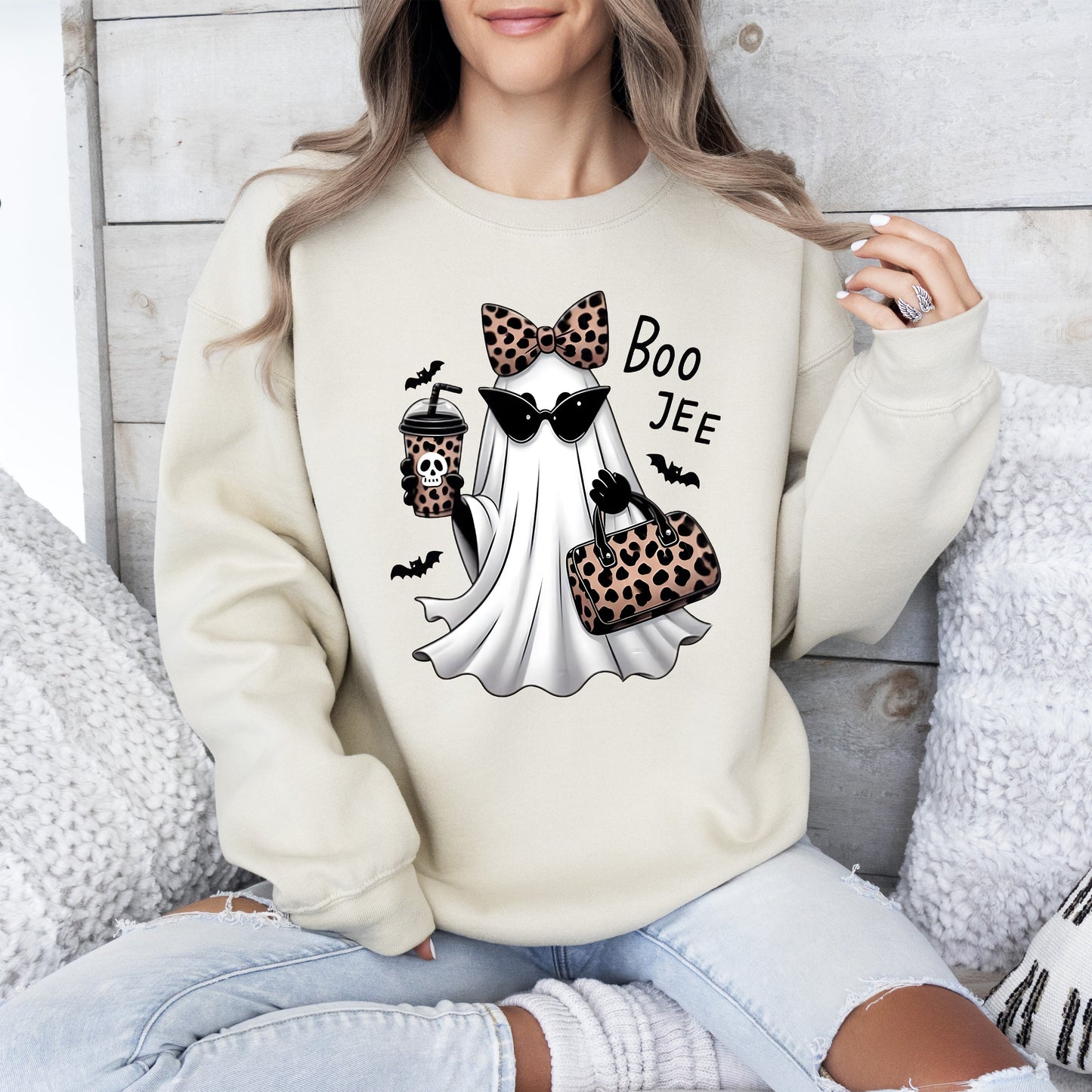 Fancy Boujee Ghost Western Vintage Graphic Sweatshirt