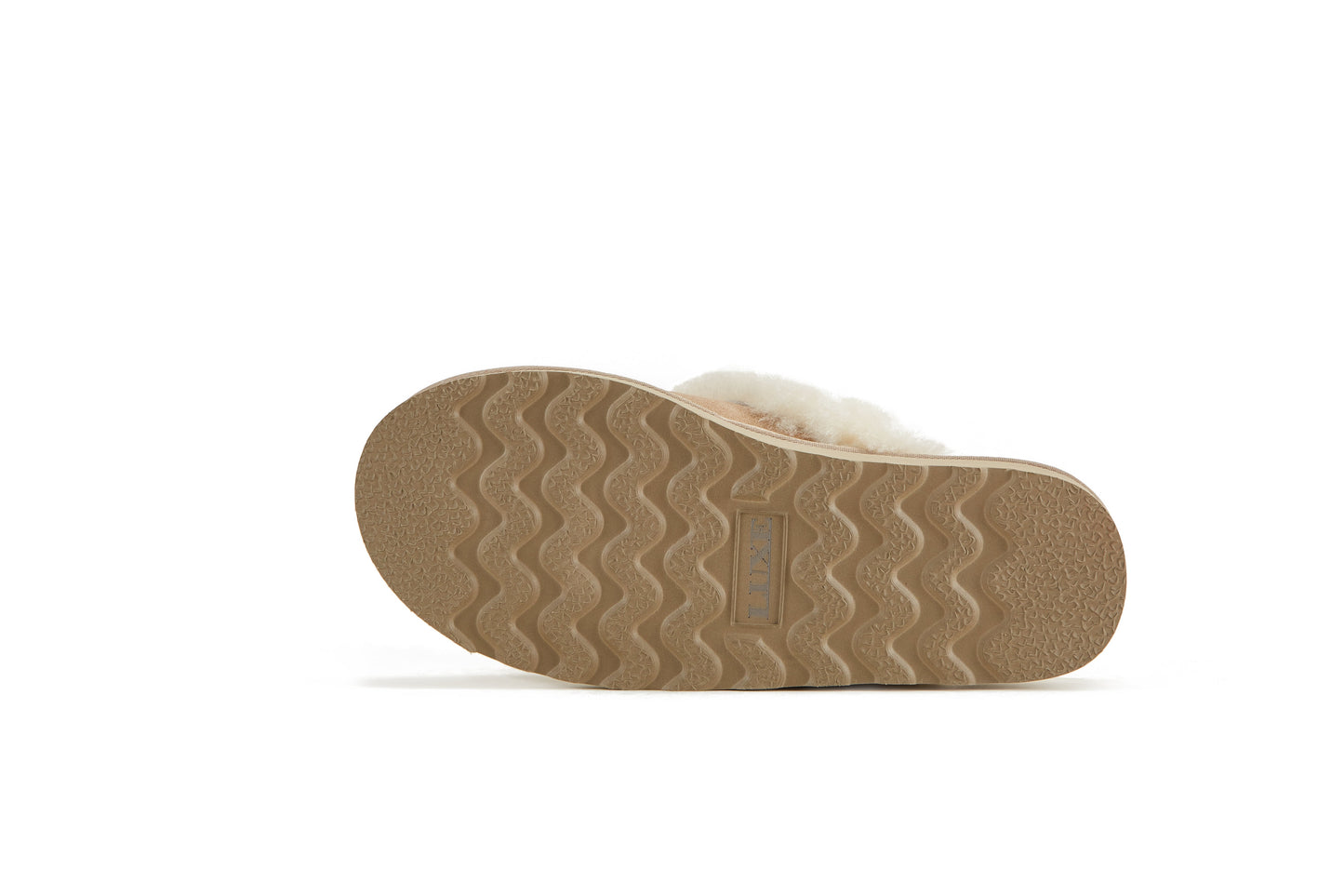 Kids Shearling Cuff Suede Mini Mules Kids Mool Sand Luxe