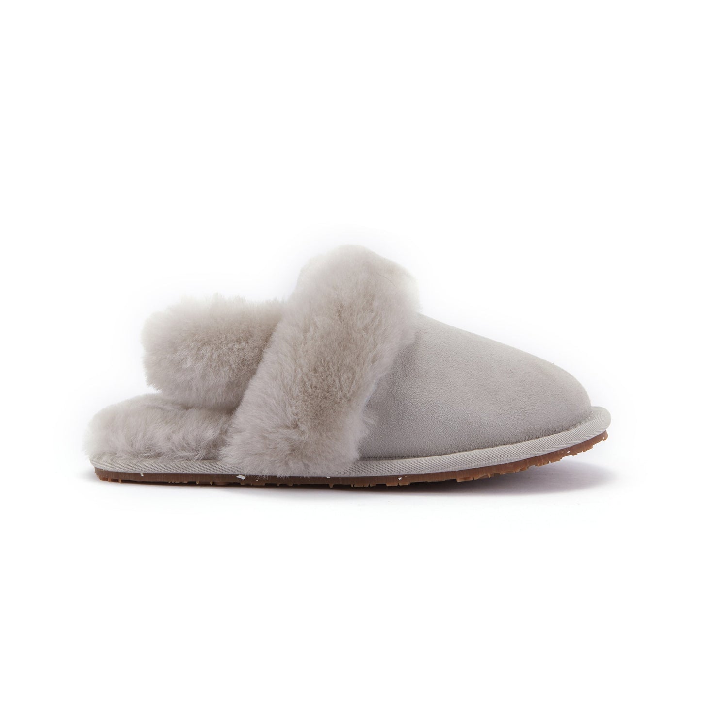 Kids Slingback Mule Ice Gray Shearling Slip-On Slipper