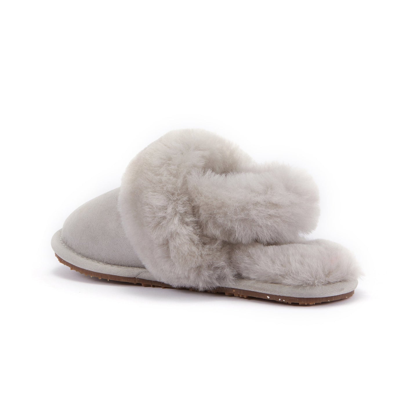 Kids Slingback Mule Ice Gray Shearling Slip-On Slipper