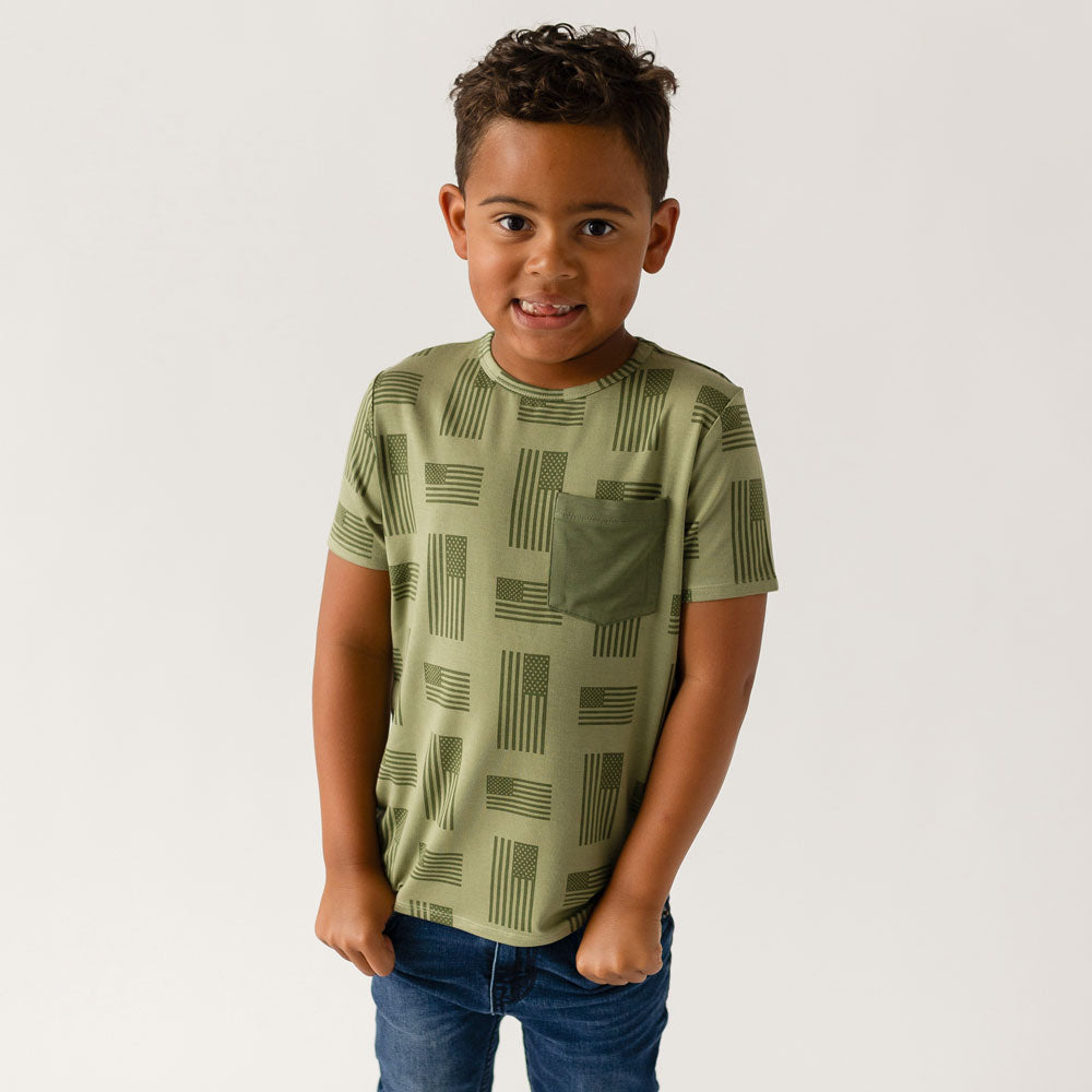 Bamboo Short Sleeve Pocket Tee Kids T-Shirt Kolton