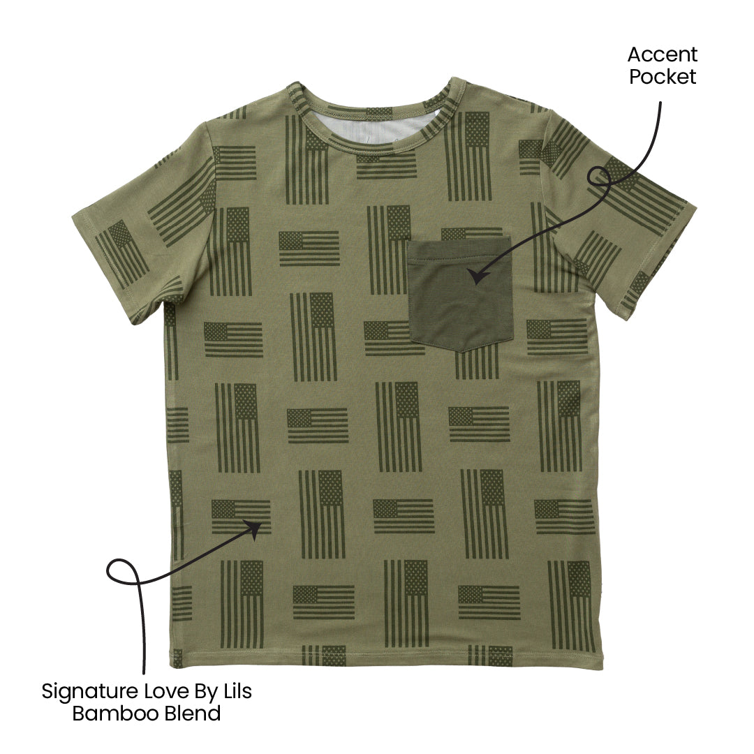 Bamboo Short Sleeve Pocket Tee Kids T-Shirt Kolton