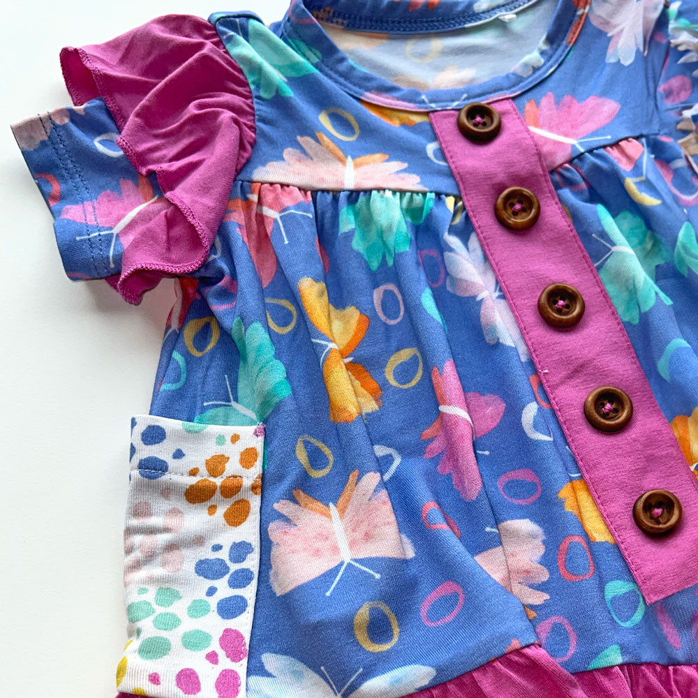 Butterflies Bamboo Short Sleeve Peplum Legging Set Korrie
