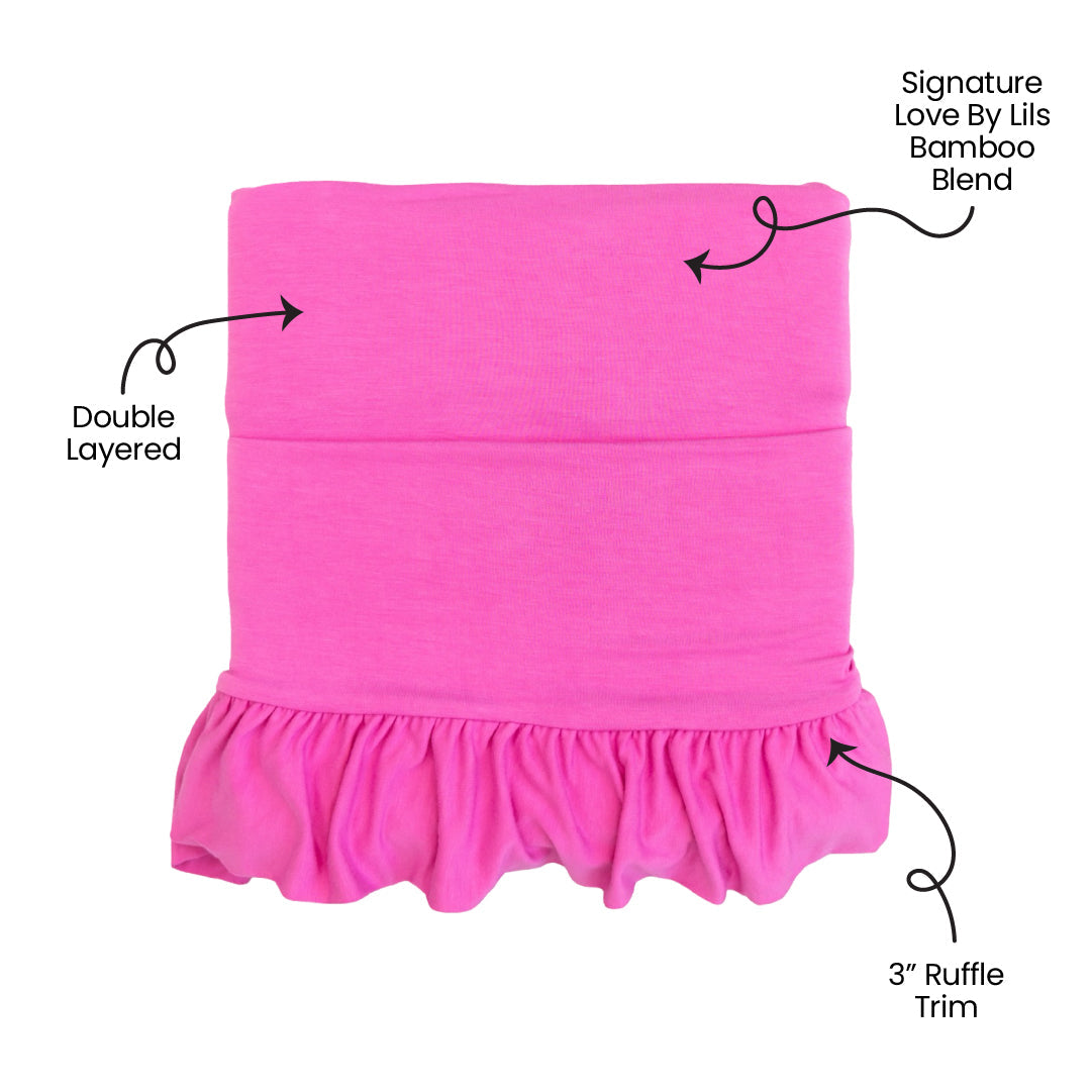 Pink Bamboo Ruffle Toddler Blanket Korrie