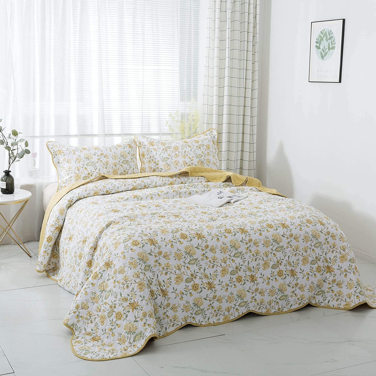 Cotton Floral Design 3 Piece Reversible Bedding Set Kasentex