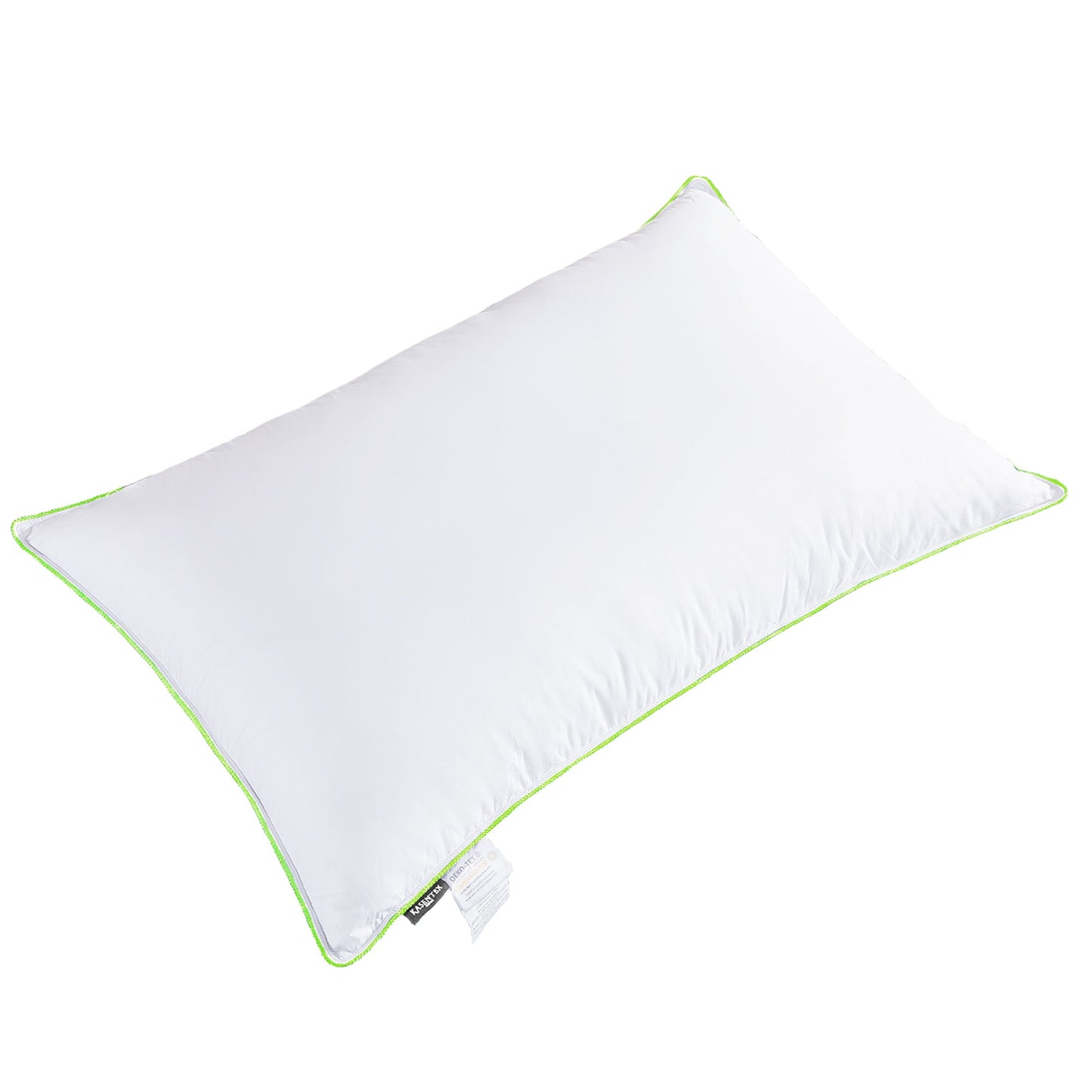 Silky Green Piped Edge Goose Down Feather Pillow Set Kasentex