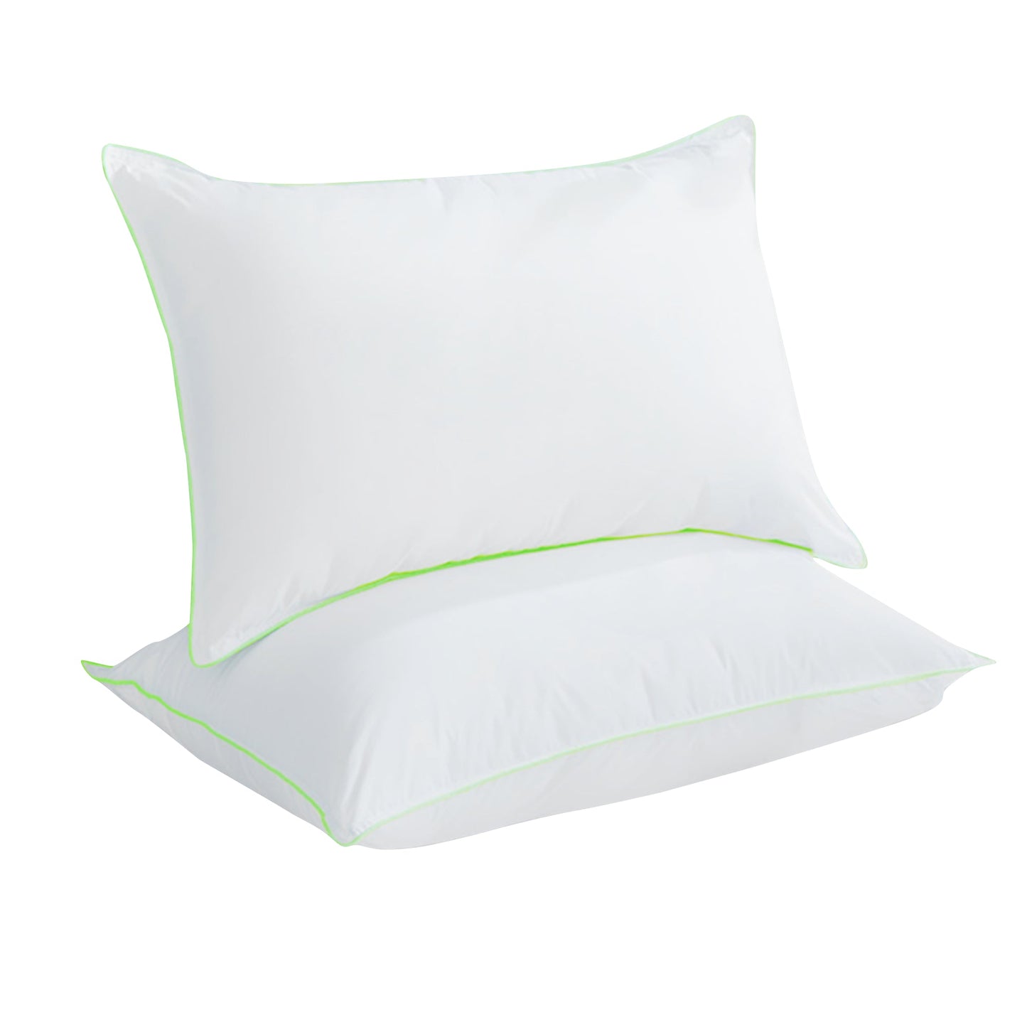 Silky Green Piped Edge Goose Down Feather Pillow Set Kasentex