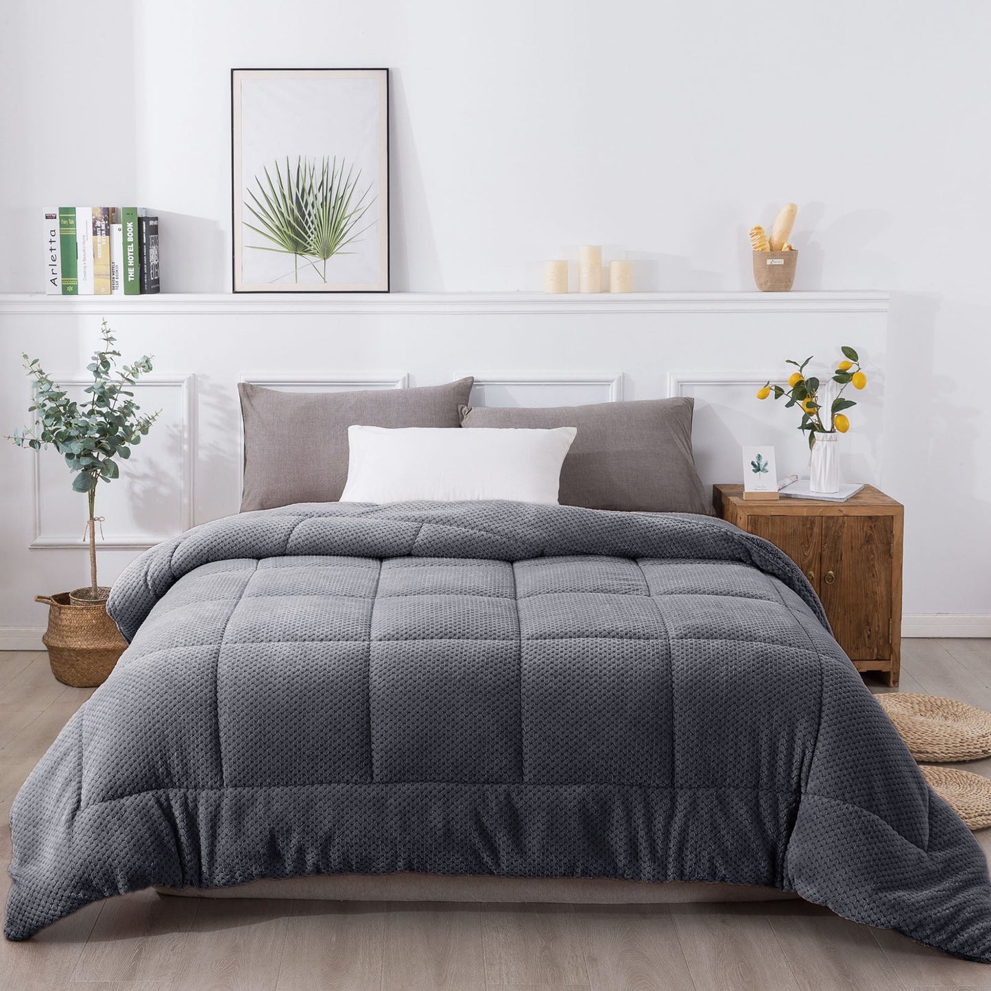 Ultra Soft All Season Reversible Plush Sherpa Lined Comforter Twin Queen King Kasentex
