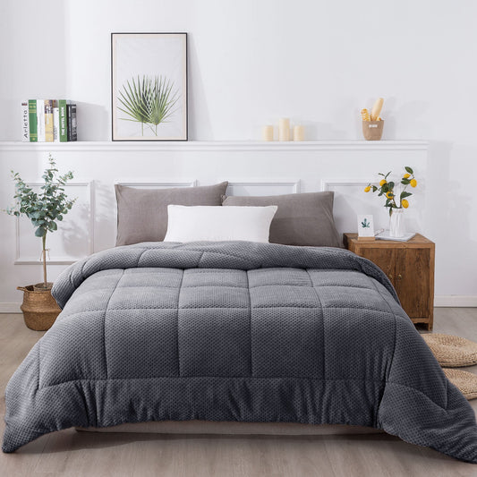 Ultra Soft All Season Reversible Plush Sherpa Lined Comforter Twin Queen King Kasentex