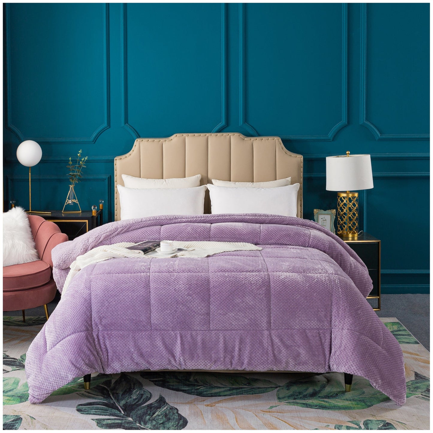 Ultra Soft All Season Reversible Plush Sherpa Lined Comforter Twin Queen King Kasentex