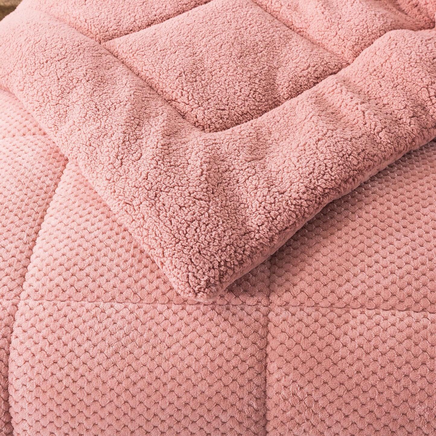 Ultra Soft All Season Reversible Plush Sherpa Lined Comforter Twin Queen King Kasentex