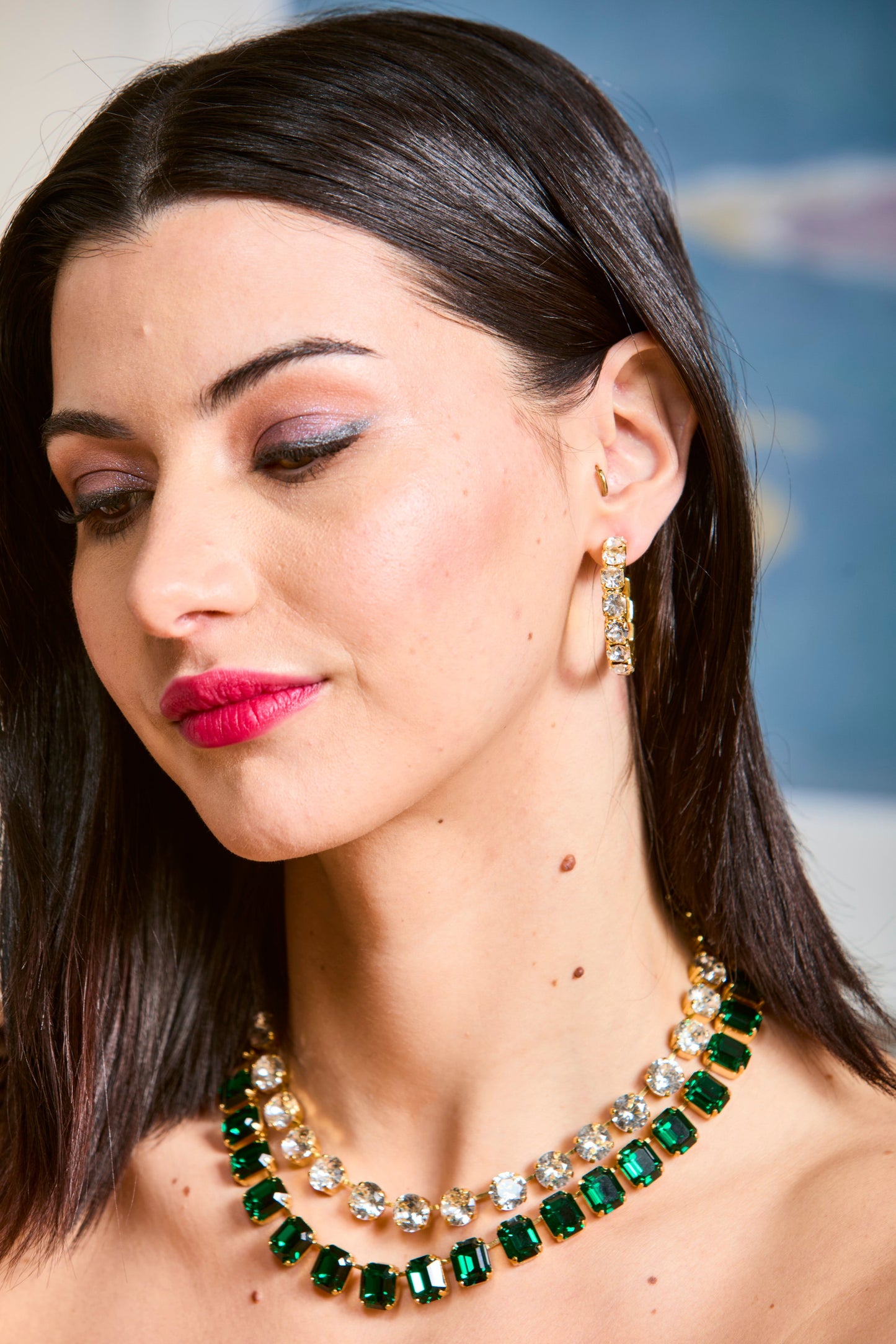 Daphne Crystal Riviera Necklace Adjustable 24K Gold Plate Kimono Dragon NYC