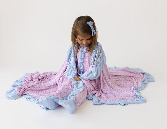 Bamboo Ruffle Toddler Blanket Double-Layer Lillian