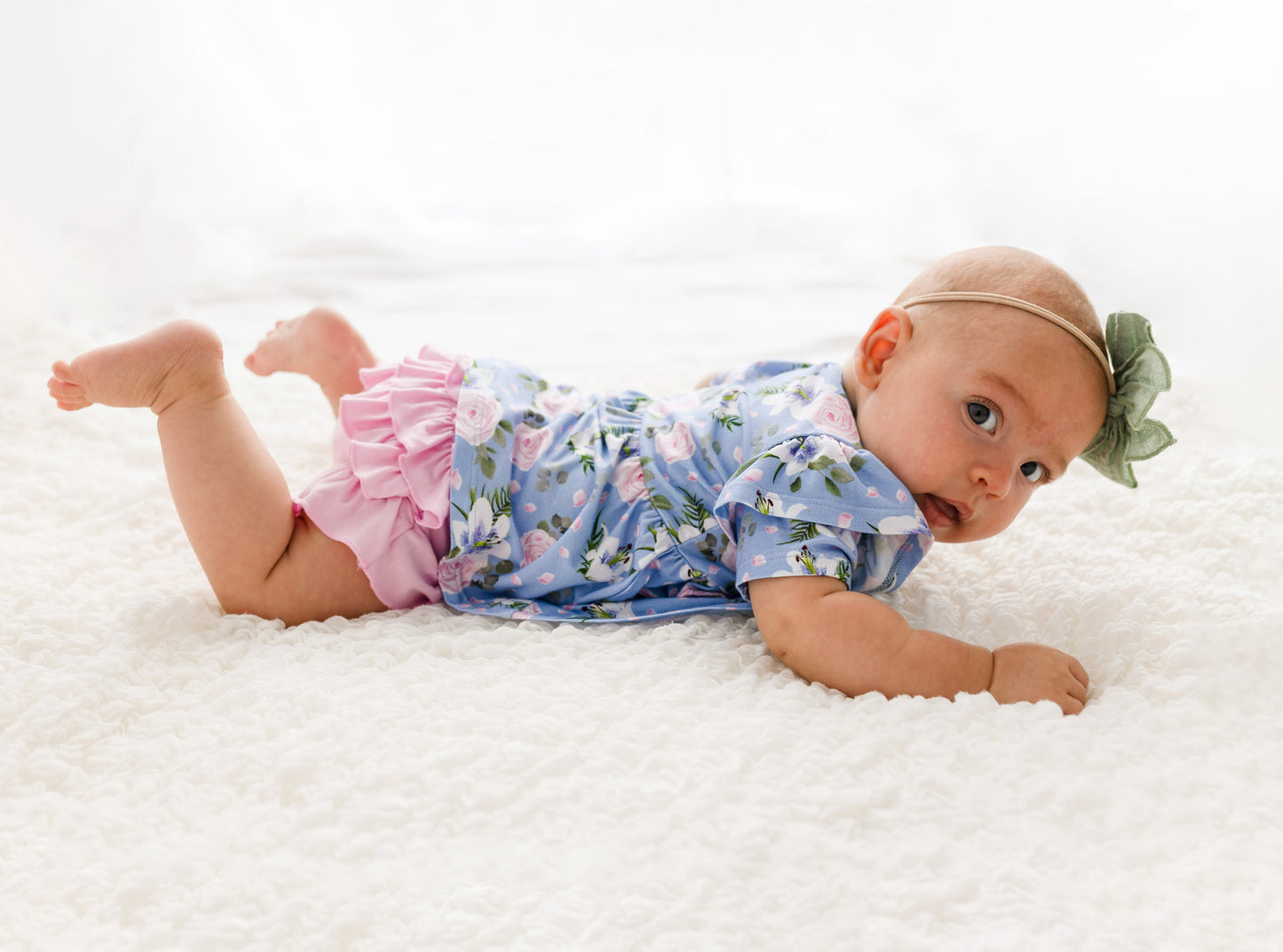 Pink Bamboo Ruffle Bummies Infant Toddler Laree + Co.