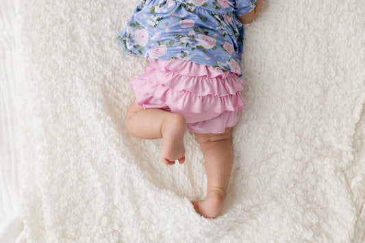 Pink Bamboo Ruffle Bummies Infant Toddler Laree + Co.