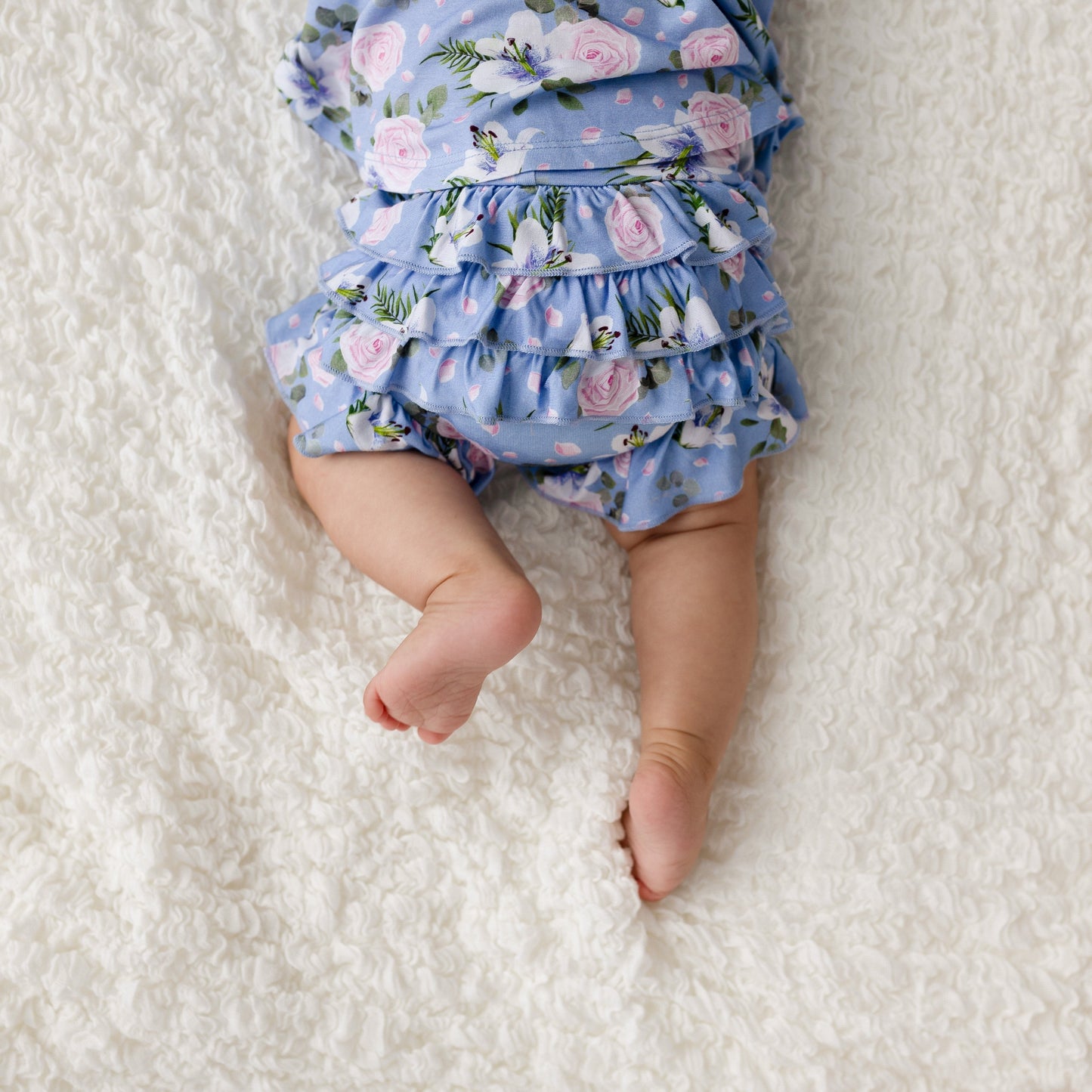 Floral Bamboo Ruffle Bummies Infant Toddler Laree + Co.