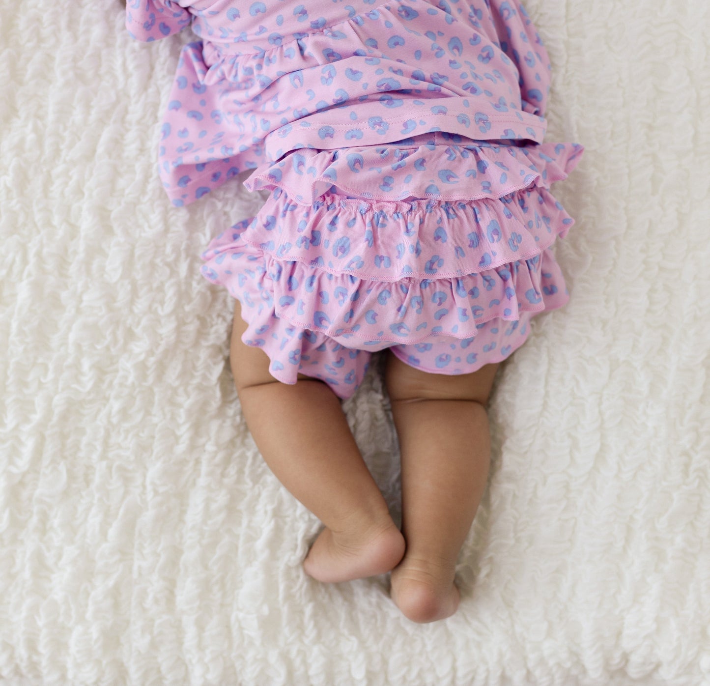 Leopard Bamboo Ruffle Bummies Infant Toddler Laree + Co.