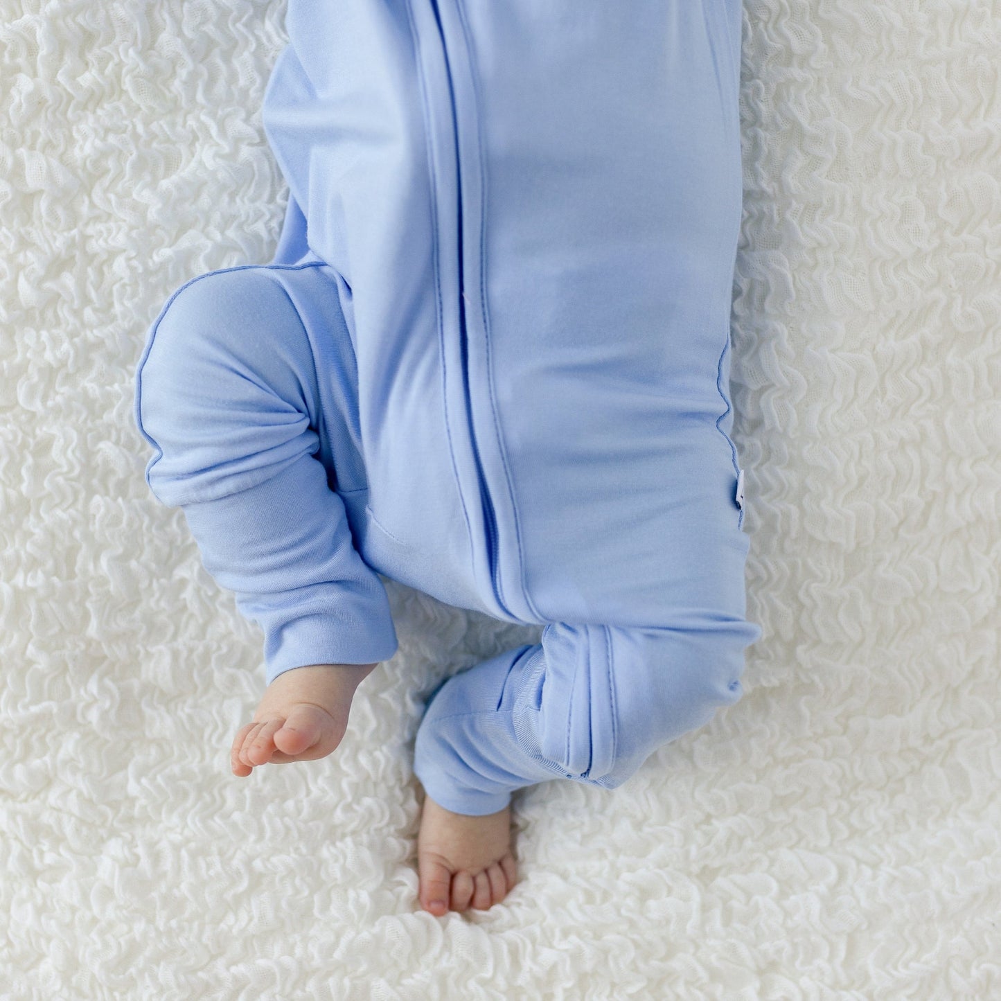 Blue Bamboo Convertible Footie Lillian Trisomy 18 Laree + Co.