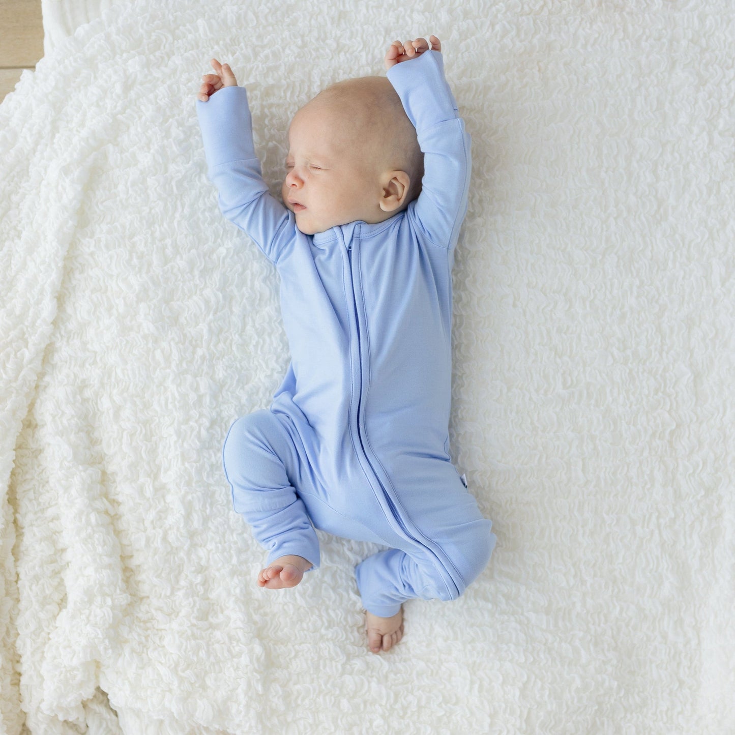 Blue Bamboo Convertible Footie Lillian Trisomy 18 Laree + Co.