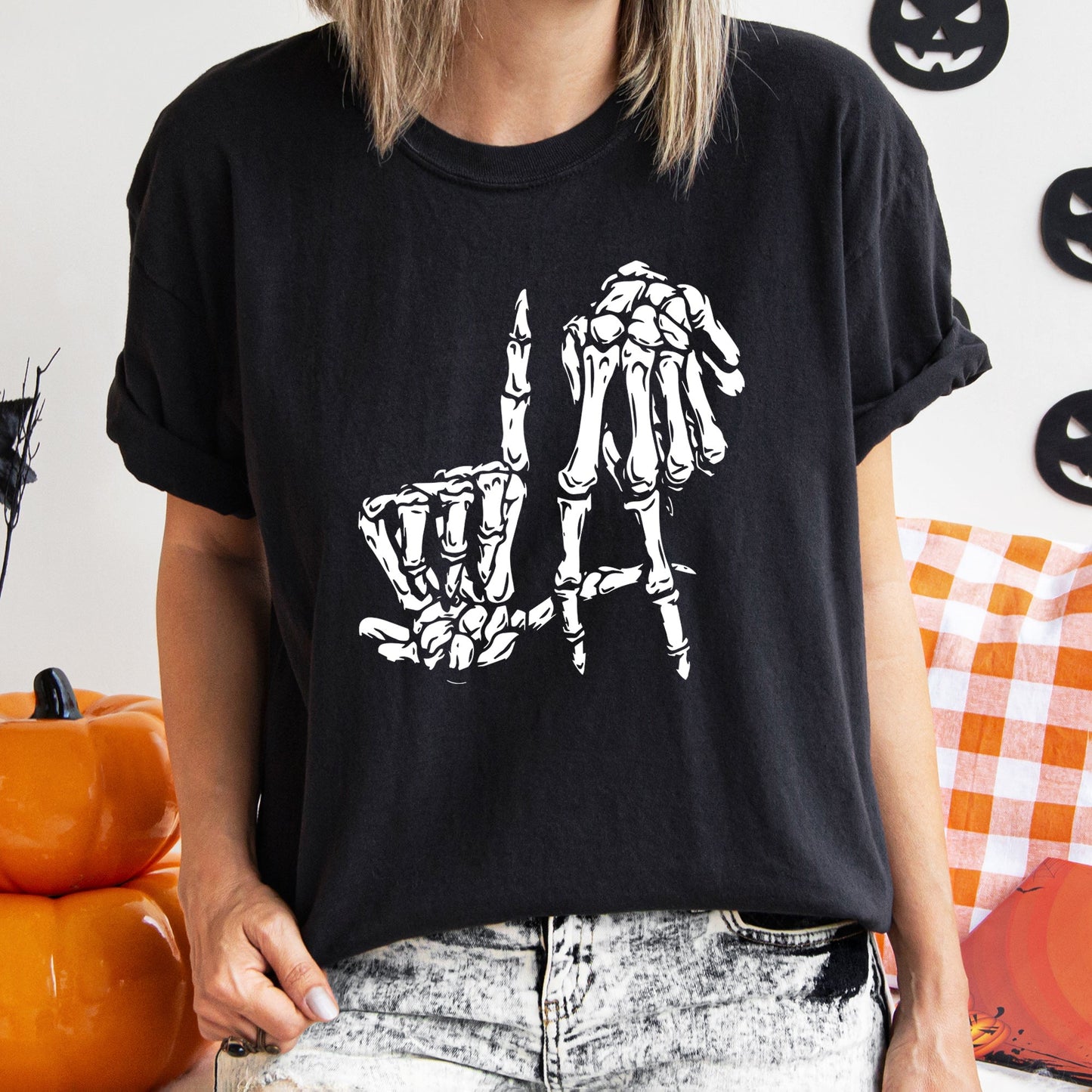 Skeleton Retro Halloween Comfort Colors Tshirt
