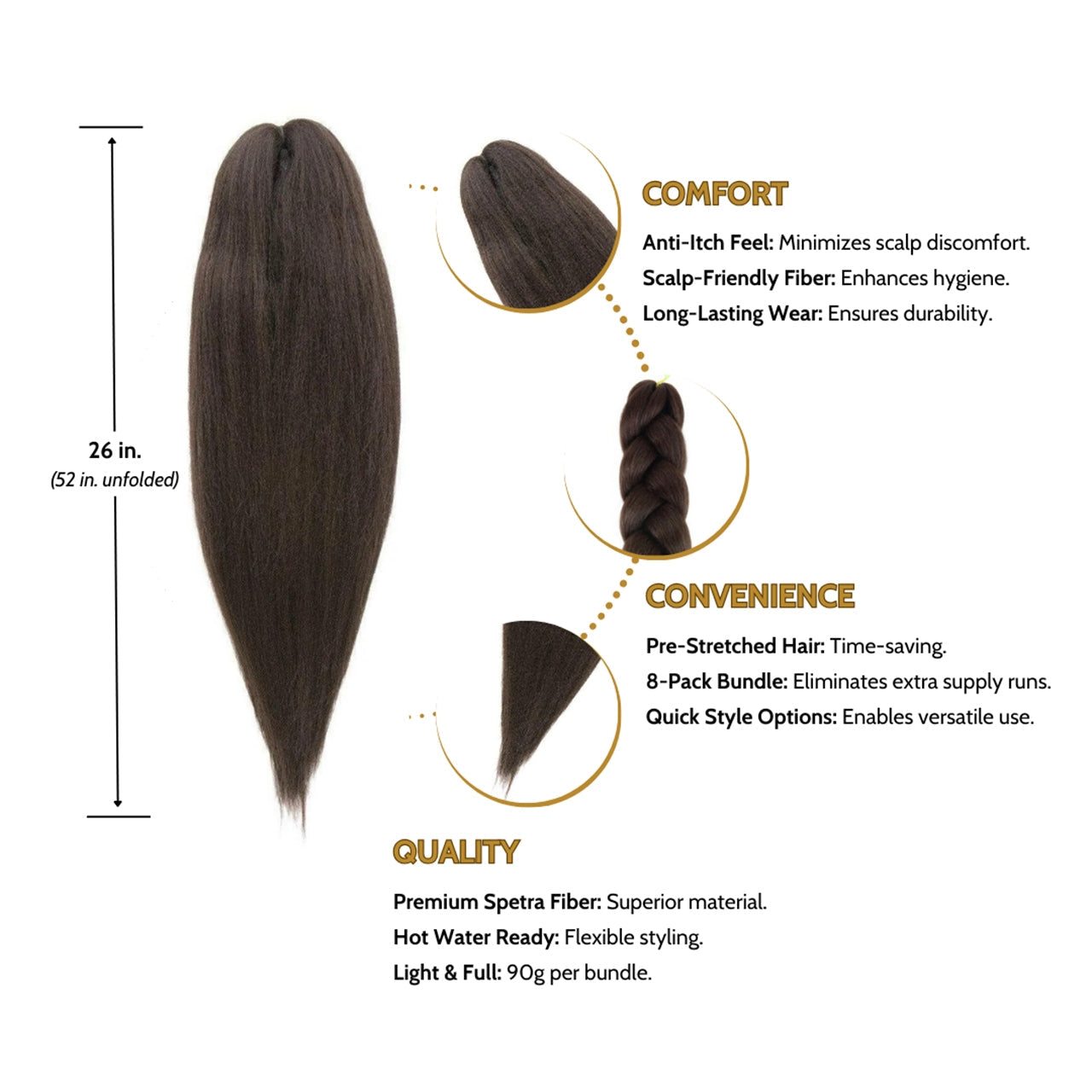 Pre-Stretched Braiding Hair Soft Synthetic Braiding Hair Braid Miracle