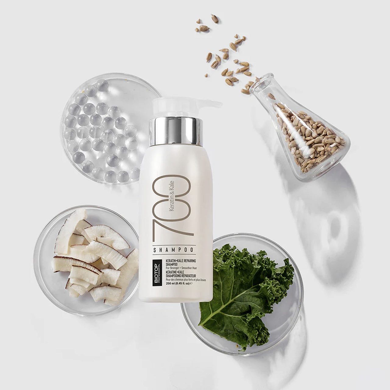 Keratin + Kale Repair Shampoo for Damaged Hair 700