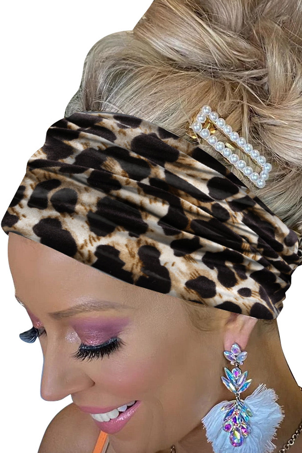 Leopard Print Boho Velvet Headband