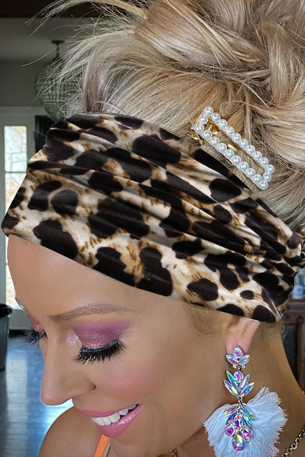 Leopard Print Boho Velvet Headband