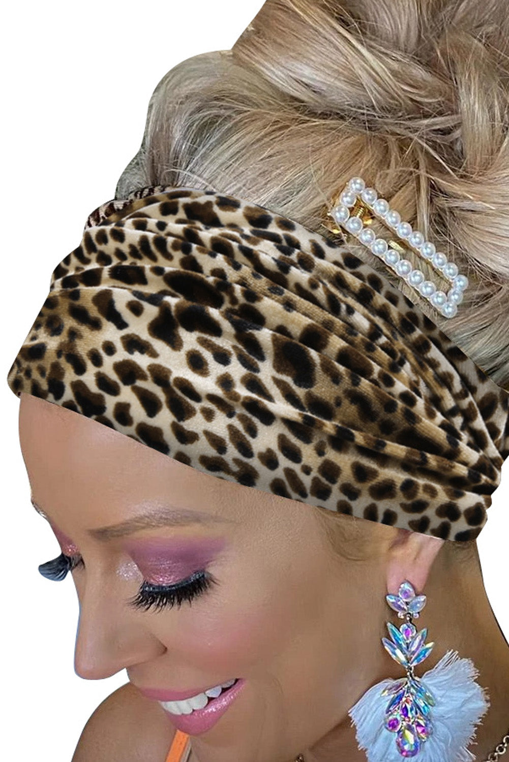 Leopard Print Boho Velvet Headband