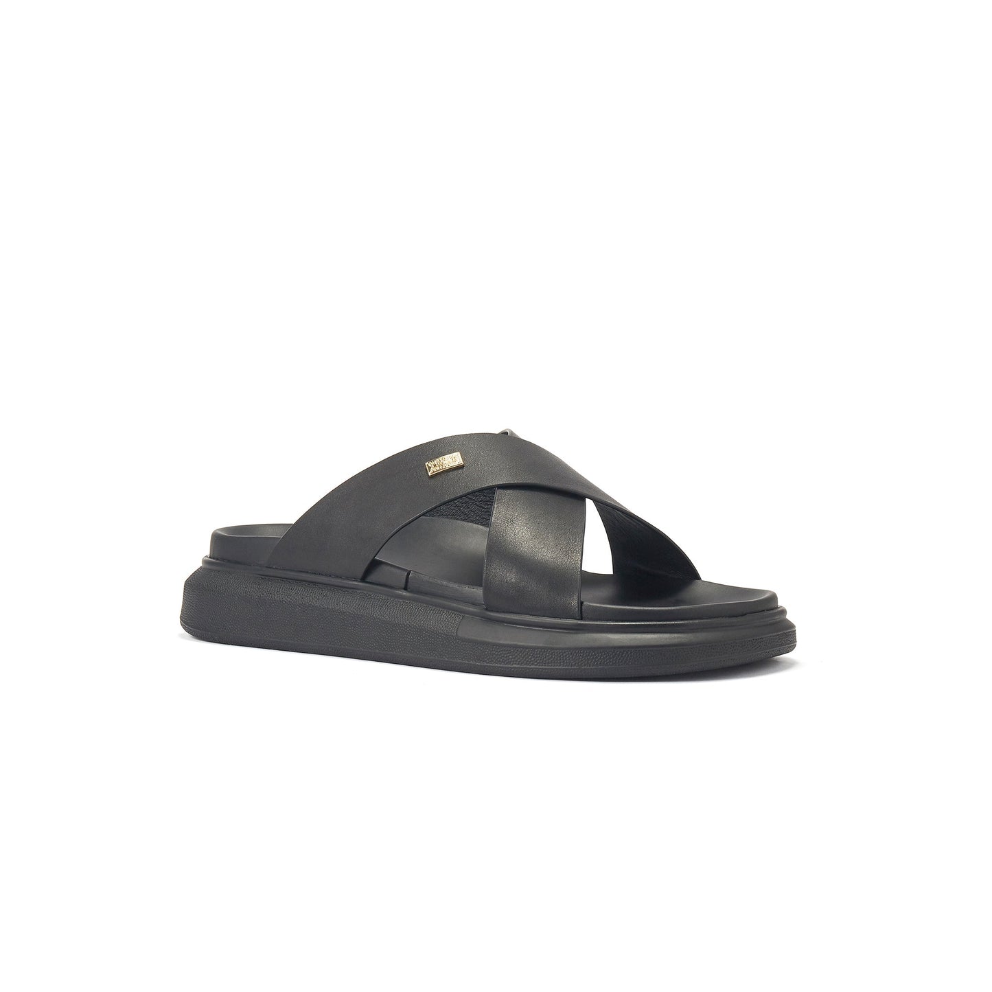 Nappa Leather Summer Slider Sandal LEANNA NAPPA BLACK