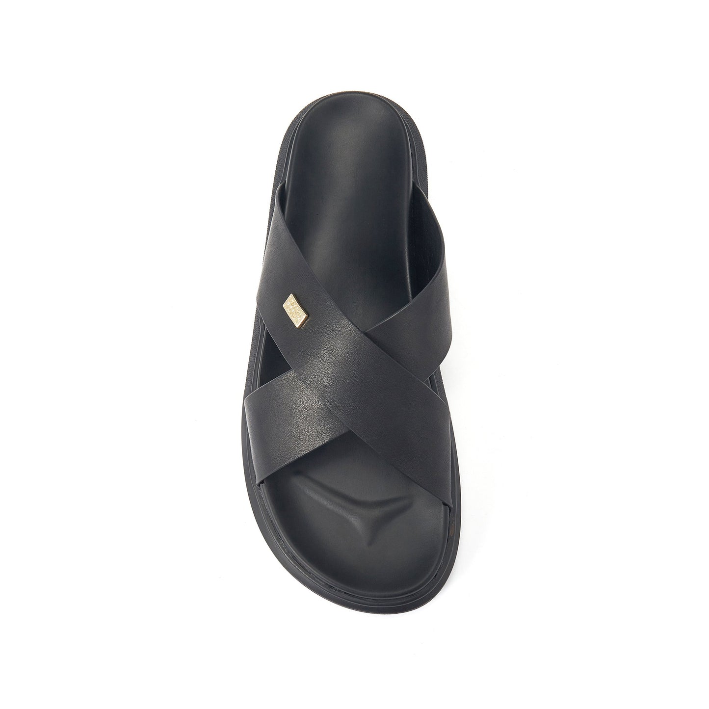 Nappa Leather Summer Slider Sandal LEANNA NAPPA BLACK