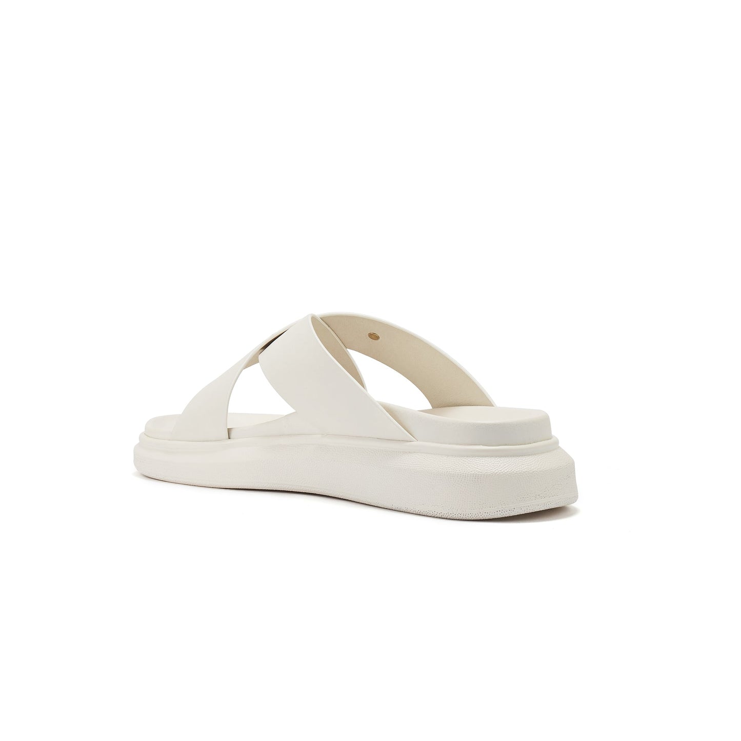 Nappa Cream Soft Leather Summer Slider Sandal LEANNA
