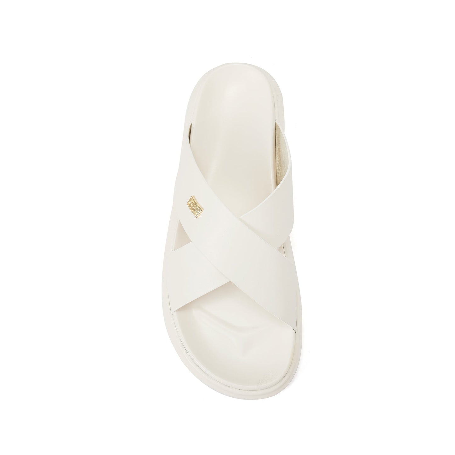 Nappa Cream Soft Leather Summer Slider Sandal LEANNA