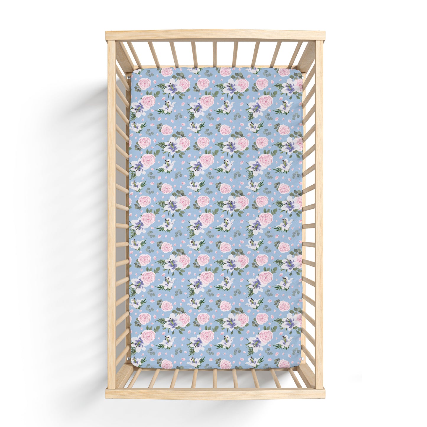 Floral Bamboo Crib Sheet Lillian Standard Baby Mattress Laree + Co.