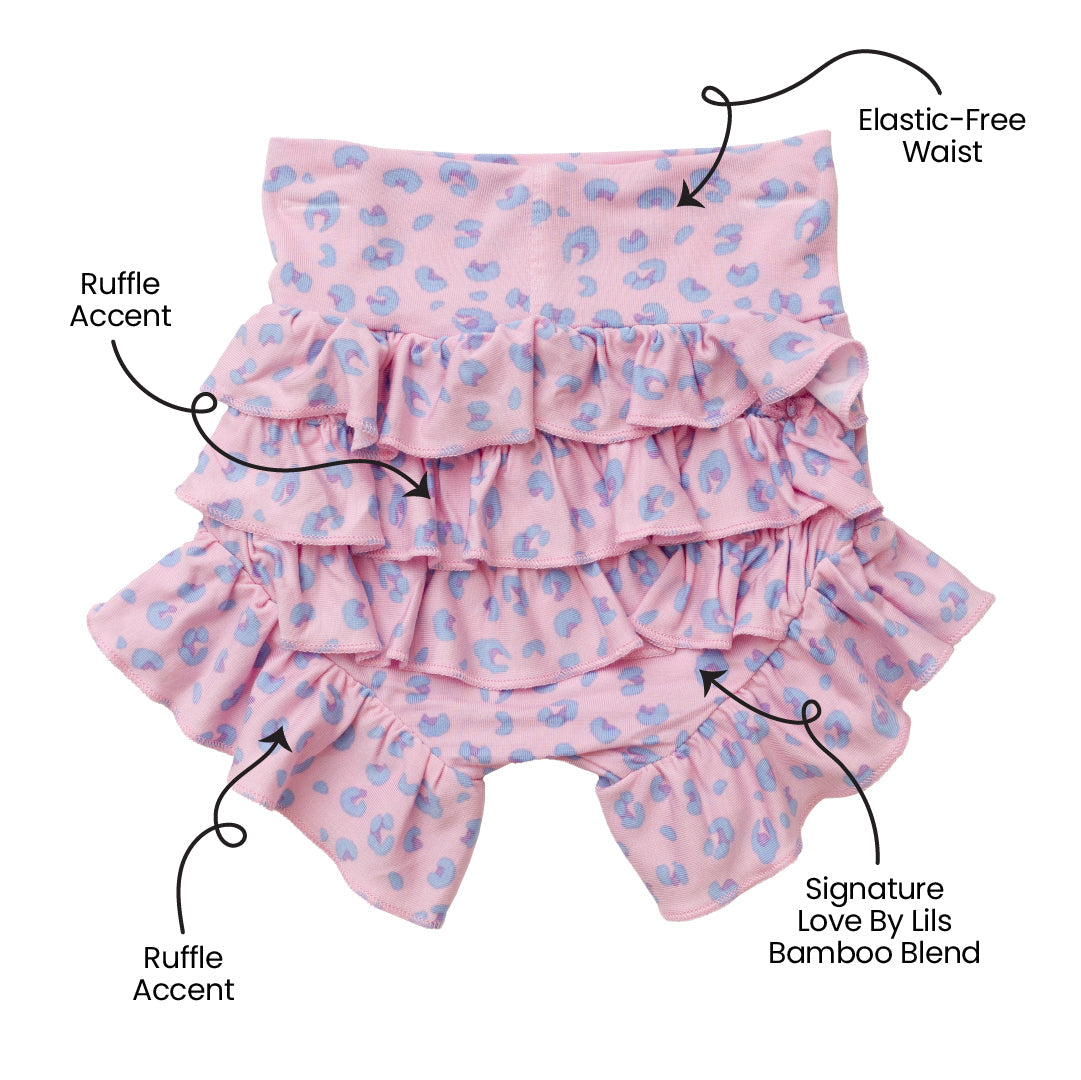 Leopard Bamboo Ruffle Bummies Infant Toddler Laree + Co.
