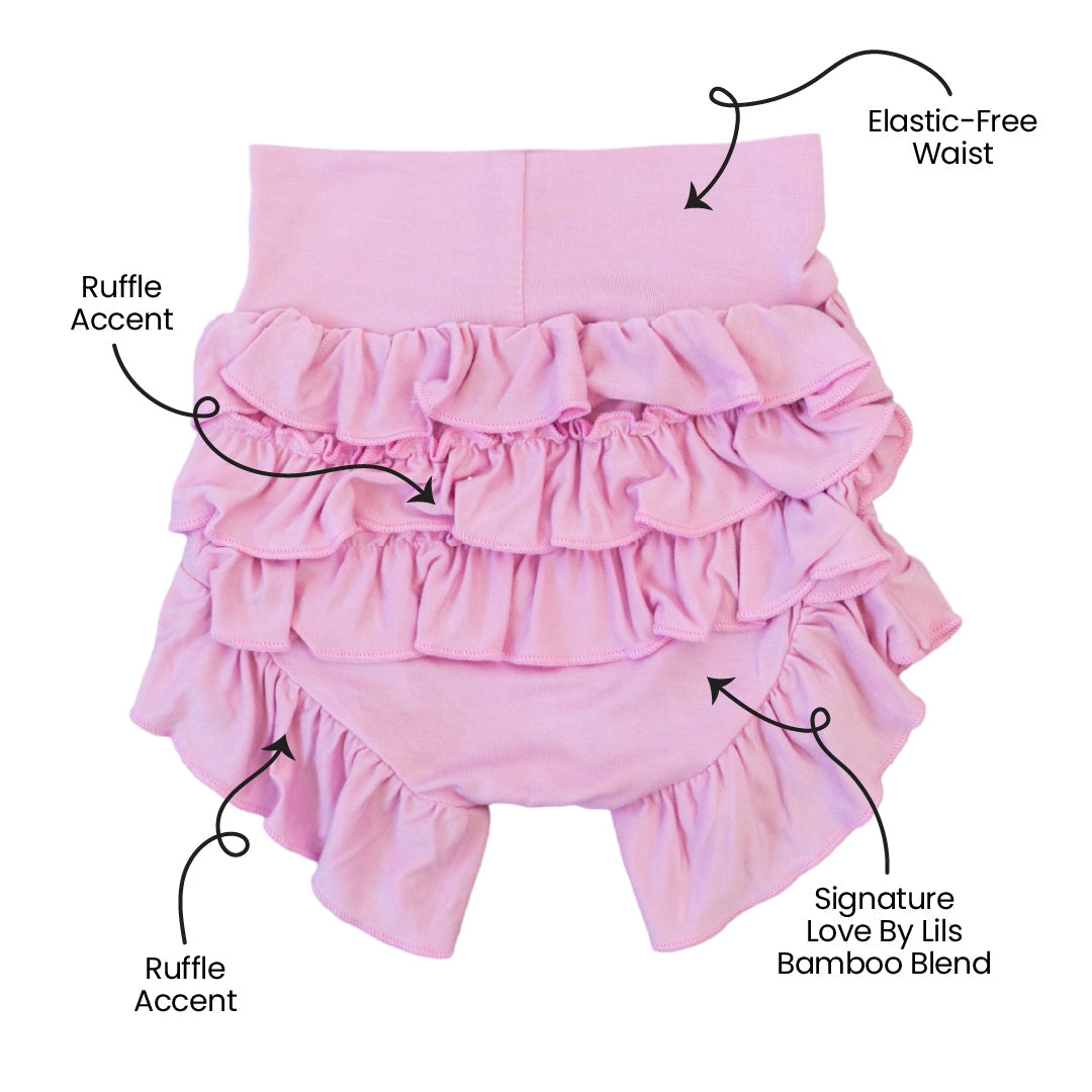 Pink Bamboo Ruffle Bummies Infant Toddler Laree + Co.
