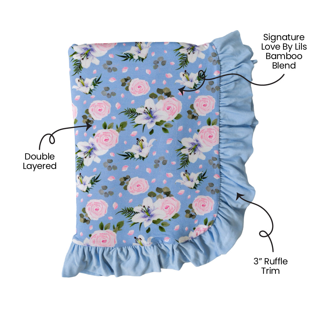 Bamboo Ruffle Toddler Blanket Double-Layer Lillian