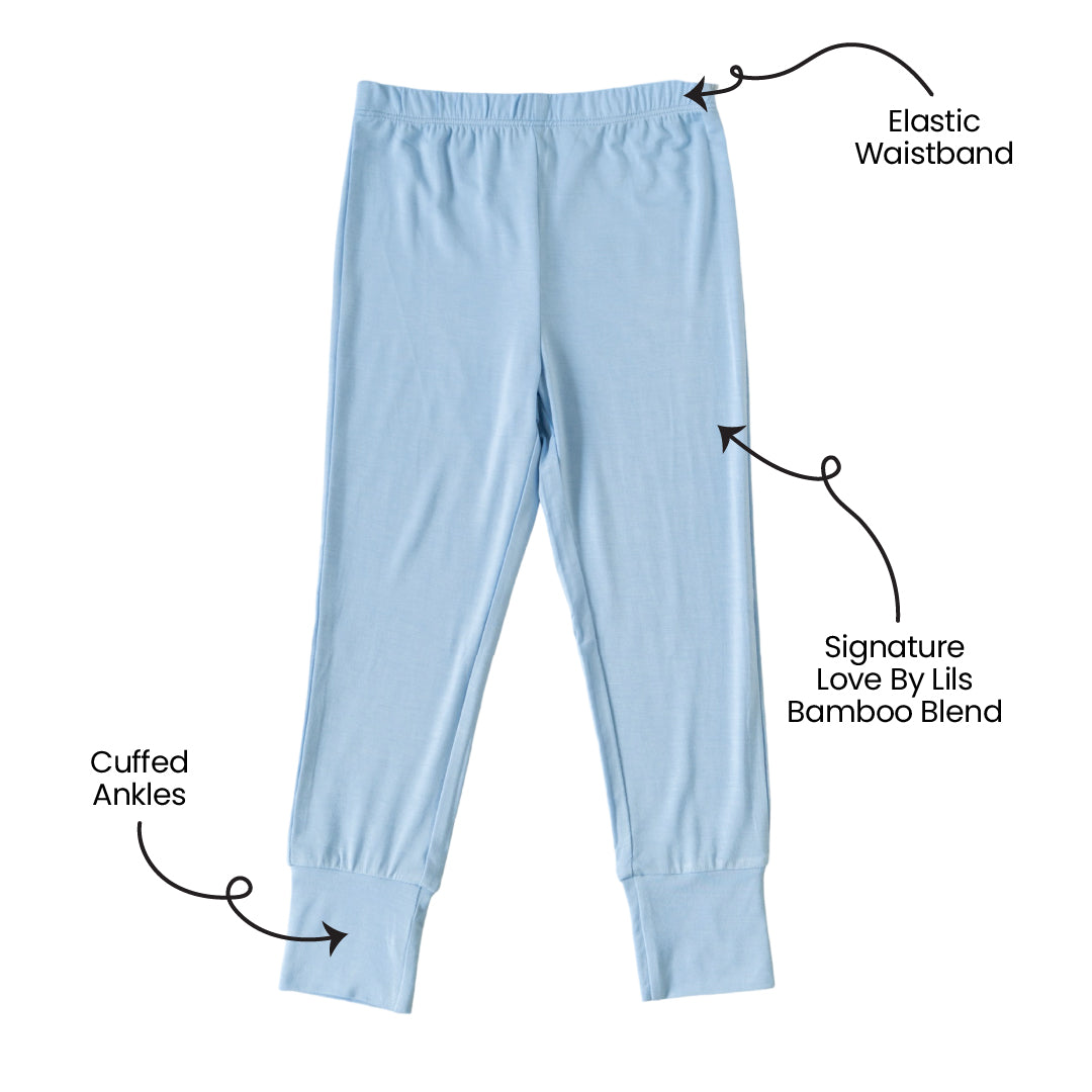 Lillian Trisomy 18 Blue Bamboo Leggings Children's Leggings Laree + Co.