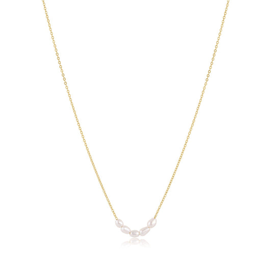 Freshwater Pearl Cable Chain Necklace 14k Gold Filled or Sterling Silver Landon Necklace
