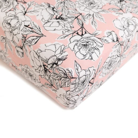 Allie Floral Bamboo Crib Sheet Laree + Co.