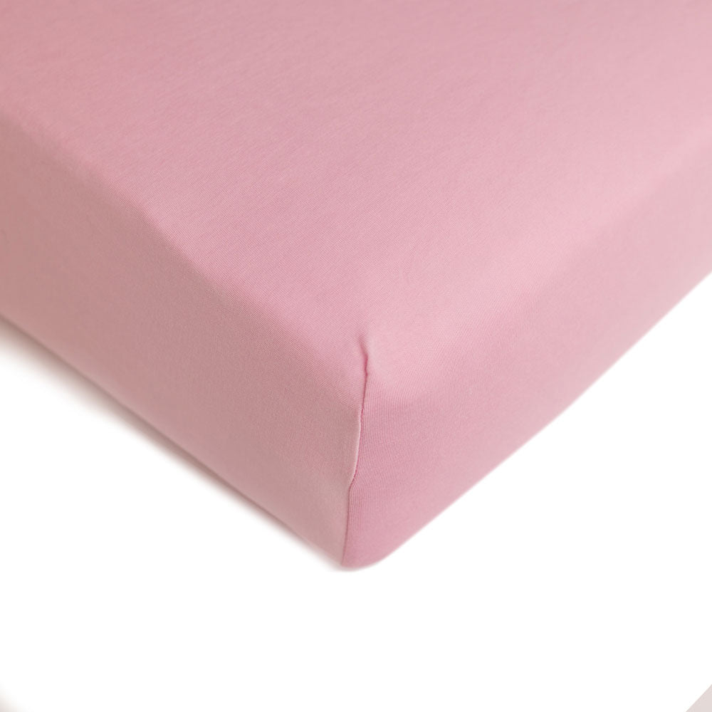Pink Bamboo Crib Sheet Lillian by Laree + Co.