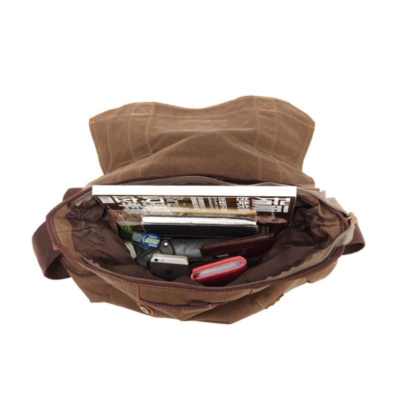 Large Retro Canvas Messenger Bag