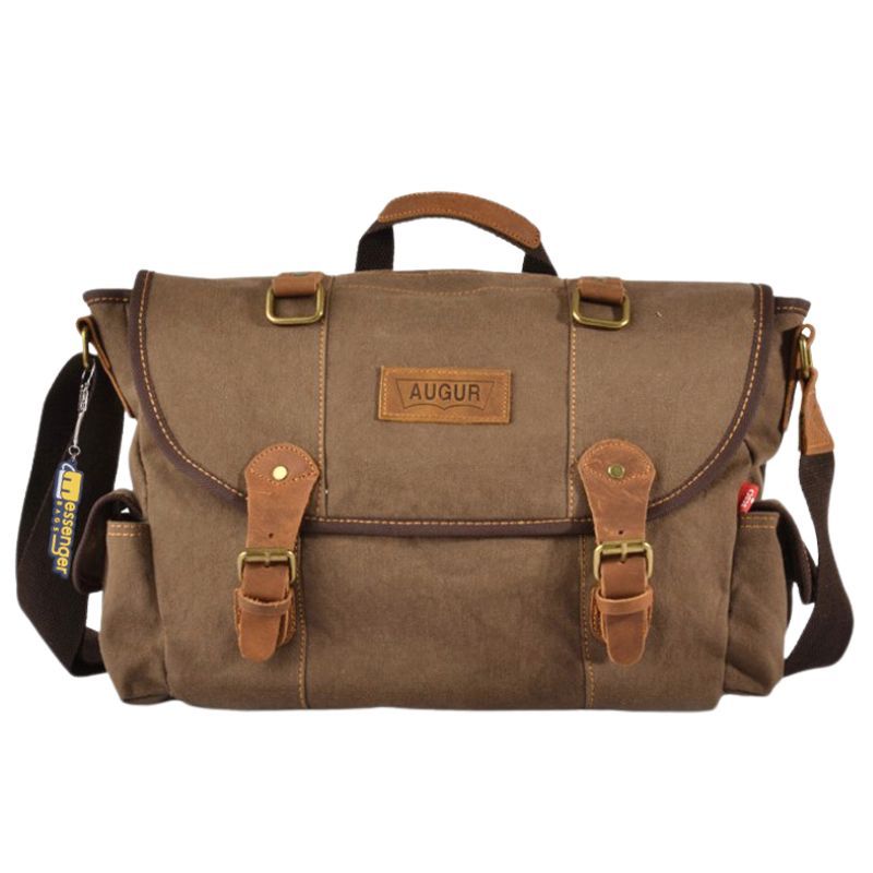 Large Traditional Canvas Messenger Bag