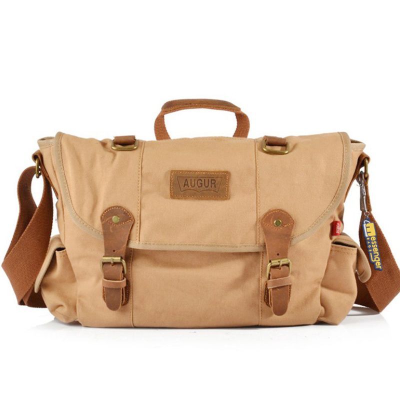 Large Traditional Canvas Messenger Bag