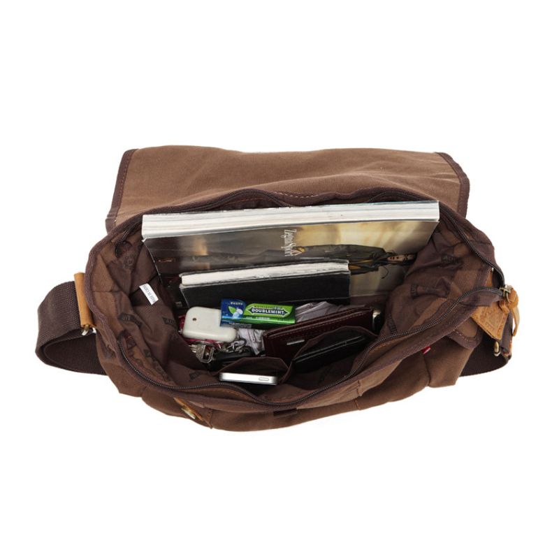 Large Traditional Canvas Messenger Bag