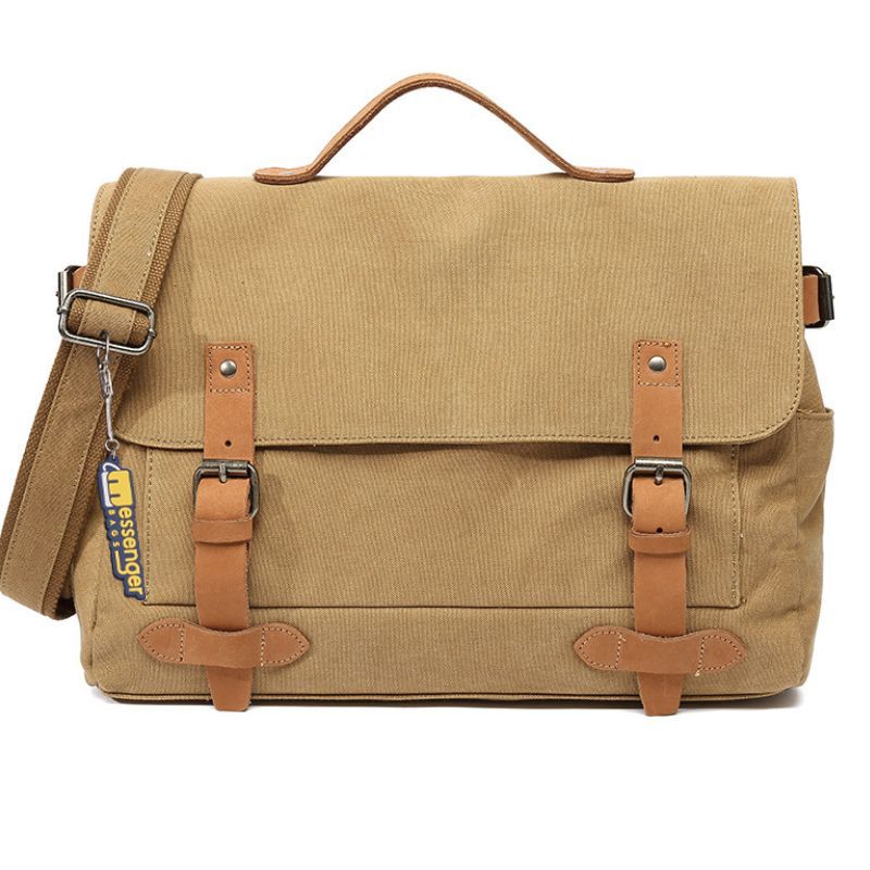 Large Vintage Canvas Messenger Bag